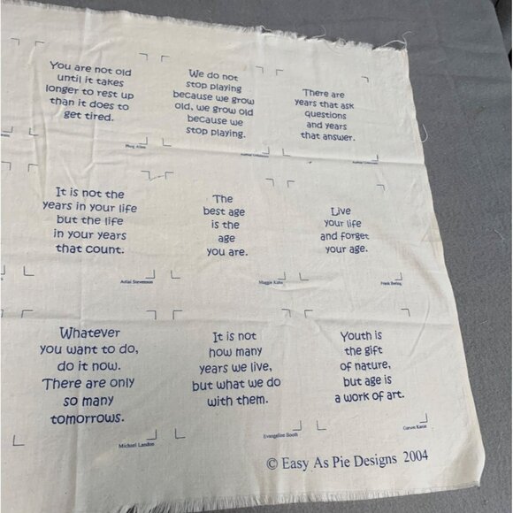 Easy As Pie Designs 2004 Quilting Fabric Panel with Inspirational Quotes - Picture 4 of 7